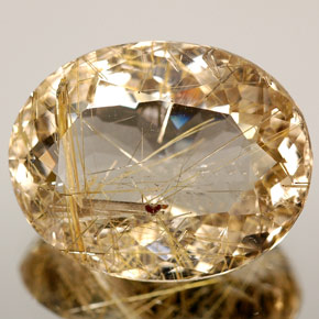 Cuarzo rutilado amarillo natural de 8,47 ct, corte óvalo, transparente