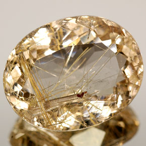 Cuarzo rutilado amarillo natural de 8,47 ct, corte óvalo, transparente