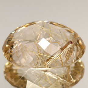 Cuarzo rutilado amarillo natural de 8,47 ct, corte óvalo, transparente