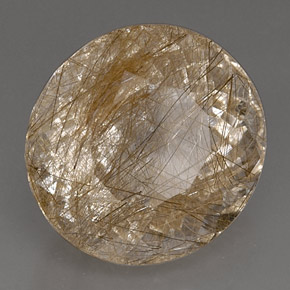 Cuarzo rutilado amarillo natural de 17,81 ct, transparente, transparente / translúcido