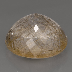 Cuarzo rutilado amarillo natural de 17,81 ct, transparente, transparente / translúcido