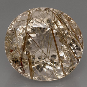 Cuarzo rutilado amarillo natural de 16,59 ct, transparente, transparente / translúcido