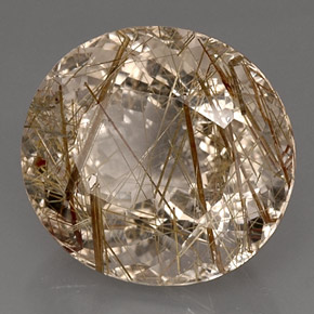 Cuarzo rutilado amarillo natural de 16,59 ct, transparente, transparente / translúcido