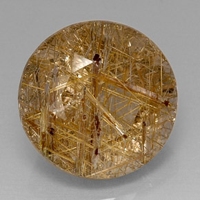 Cuarzo rutilado amarillo natural de 16,80 ct, transparente, transparente / translúcido