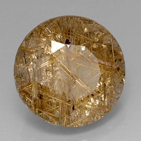 Cuarzo rutilado amarillo natural de 16,80 ct, transparente, transparente / translúcido