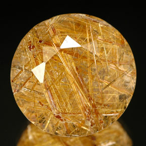 Cuarzo rutilado amarillo natural de 18,59 ct, transparente, transparente / translúcido