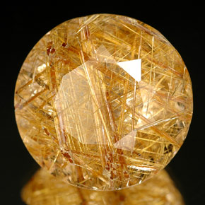 Cuarzo rutilado amarillo natural de 18,59 ct, transparente, transparente / translúcido