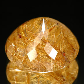 Cuarzo rutilado amarillo natural de 18,59 ct, transparente, transparente / translúcido