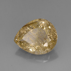 Cuarzo rutilado amarillo natural de 16,38 ct, transparente, transparente / translúcido