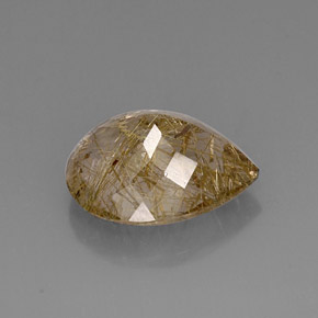 Cuarzo rutilado amarillo natural de 16,38 ct, transparente, transparente / translúcido