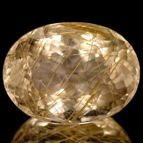 Cuarzo rutilado amarillo natural de 15,46 ct, transparente, transparente / translúcido