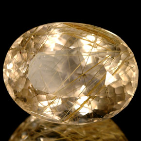 Cuarzo rutilado amarillo natural de 15,46 ct, transparente, transparente / translúcido