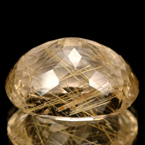 Cuarzo rutilado amarillo natural de 15,46 ct, transparente, transparente / translúcido