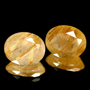 Gemas de cuarzo rutilado amarillo natural de  ct, transparente, transparente / translúcido