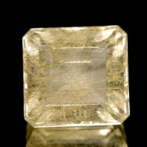 Cuarzo rutilado amarillo natural de 8,70 ct, transparente, transparente / translúcido