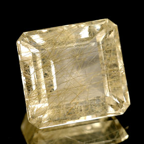 Cuarzo rutilado amarillo natural de 8,70 ct, transparente, transparente / translúcido