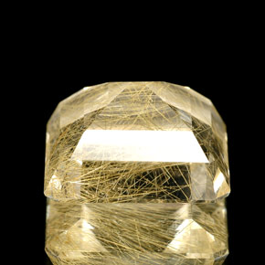 Cuarzo rutilado amarillo natural de 8,70 ct, transparente, transparente / translúcido