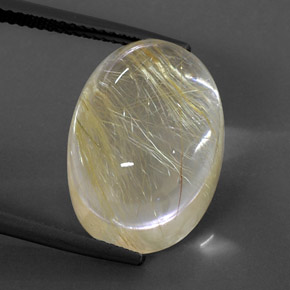 Cuarzo rutilado amarillo natural de 19,39 ct, corte óvalo, transparente