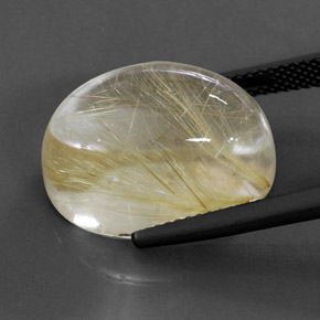 Cuarzo rutilado amarillo natural de 19,39 ct, corte óvalo, transparente