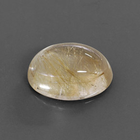 Cuarzo rutilado amarillo natural de 14,22 ct, corte óvalo, transparente