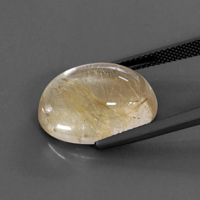 Cuarzo rutilado amarillo natural de 14,22 ct, corte óvalo, transparente