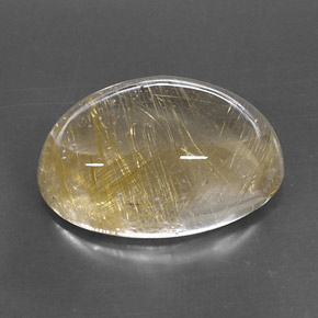 Cuarzo rutilado amarillo natural de 13,78 ct, corte óvalo, transparente