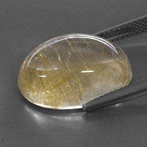 Cuarzo rutilado amarillo natural de 13,78 ct, corte óvalo, transparente