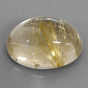 Cuarzo rutilado amarillo natural de 14,80 ct, corte óvalo, transparente