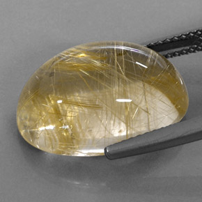Cuarzo rutilado amarillo natural de 14,80 ct, corte óvalo, transparente