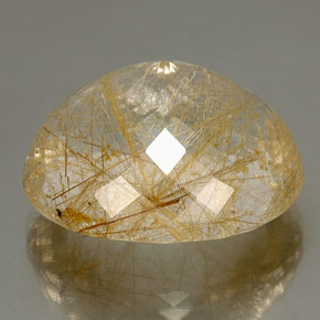 Cuarzo rutilado amarillo natural de 52,32 ct, transparente, transparente / translúcido