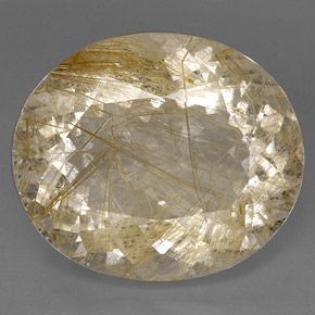 Cuarzo rutilado amarillo natural de 31,67 ct, transparente, transparente / translúcido
