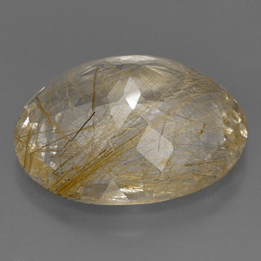 Cuarzo rutilado amarillo natural de 31,67 ct, transparente, transparente / translúcido