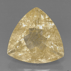 Cuarzo rutilado amarillo natural de 18,96 ct, transparente, transparente / translúcido