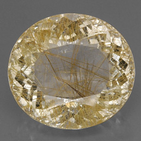 Cuarzo rutilado amarillo natural de 30,51 ct, transparente, transparente / translúcido