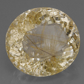 Cuarzo rutilado amarillo natural de 30,51 ct, transparente, transparente / translúcido
