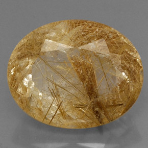 Cuarzo rutilado amarillo natural de 18,07 ct, transparente, transparente / translúcido