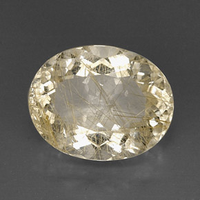 Cuarzo rutilado amarillo natural de 12,32 ct, transparente, transparente / translúcido