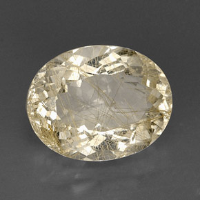 Cuarzo rutilado amarillo natural de 12,32 ct, transparente, transparente / translúcido