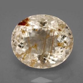 Cuarzo rutilado amarillo natural de 13,26 ct, transparente, transparente / translúcido