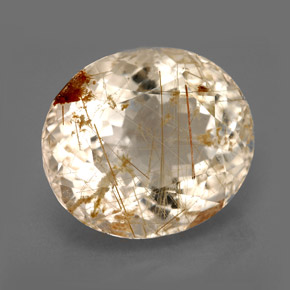 Cuarzo rutilado amarillo natural de 13,26 ct, transparente, transparente / translúcido
