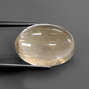 Cuarzo rutilado amarillo natural de 13,66 ct, corte óvalo, transparente