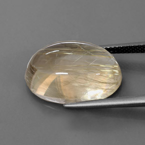 Cuarzo rutilado amarillo natural de 13,66 ct, corte óvalo, transparente