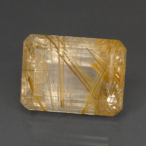 Cuarzo rutilado amarillo natural de 37,16 ct, transparente, transparente / translúcido