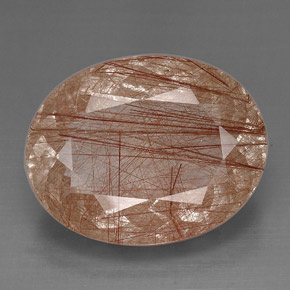 Cuarzo rutilado marrón natural de 51,41 ct, transparente, transparente / translúcido