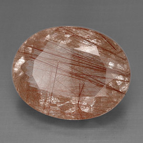 Cuarzo rutilado marrón natural de 51,41 ct, transparente, transparente / translúcido