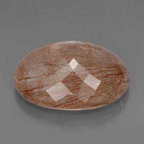 Cuarzo rutilado marrón natural de 51,41 ct, transparente, transparente / translúcido