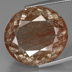 Cuarzo rutilado marrón natural de 40,74 ct, transparente, transparente / translúcido