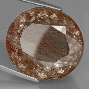 Cuarzo rutilado marrón natural de 40,74 ct, transparente, transparente / translúcido