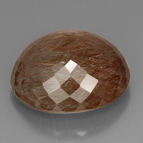 Cuarzo rutilado marrón natural de 40,74 ct, transparente, transparente / translúcido