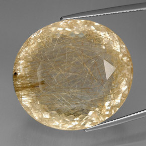 Cuarzo rutilado amarillo natural de 95,96 ct, transparente, transparente / translúcido